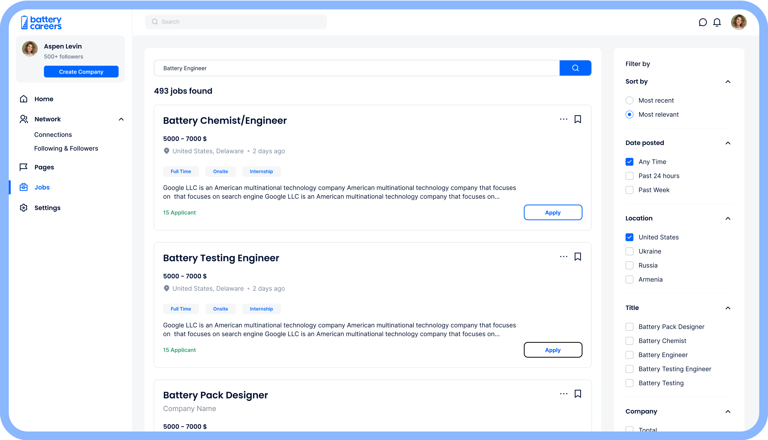 Jobs List